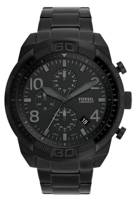 Buy Shop Fossil Bronson Chronograph Black Dial Black Steel Strap Watch for Men - FS5712 USA Online