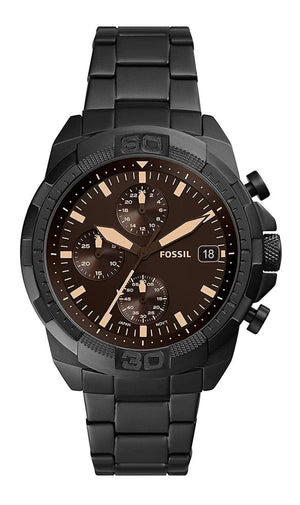 Buy Shop Fossil Bronson Chronograph Black Dial Black Steel Strap Watch for Men - FS5851 USA Online