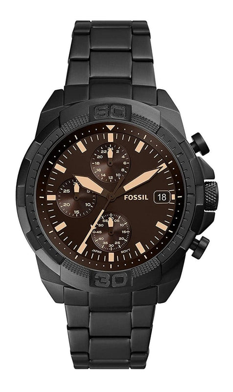 Buy Shop Fossil Bronson Chronograph Black Dial Black Steel Strap Watch for Men - FS5851 USA Online