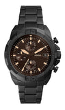 Buy Shop Fossil Bronson Chronograph Black Dial Black Steel Strap Watch for Men - FS5851 USA Online