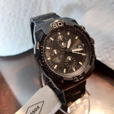 Buy Shop Fossil Bronson Chronograph Black Dial Black Steel Strap Watch for Men - FS5853 USA Online