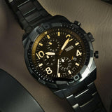 Buy Shop Fossil Bronson Chronograph Black Dial Black Steel Strap Watch for Men - FS5876 USA Online
