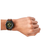 Buy Shop Fossil Bronson Chronograph Black Dial Brown Leather Strap Watch for Men - FS5856 USA Online