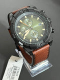 Buy Shop Fossil Bronson Chronograph Black Dial Brown Leather Strap Watch for Men - FS5856 USA Online