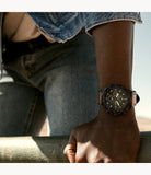 Buy Shop Fossil Bronson Chronograph Black Dial Brown Leather Strap Watch for Men - FS5856 USA Online