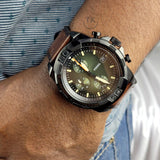 Buy Shop Fossil Bronson Chronograph Black Dial Brown Leather Strap Watch for Men - FS5856 USA Online