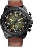 Buy Shop Fossil Bronson Chronograph Black Dial Brown Leather Strap Watch for Men - FS5856 USA Online