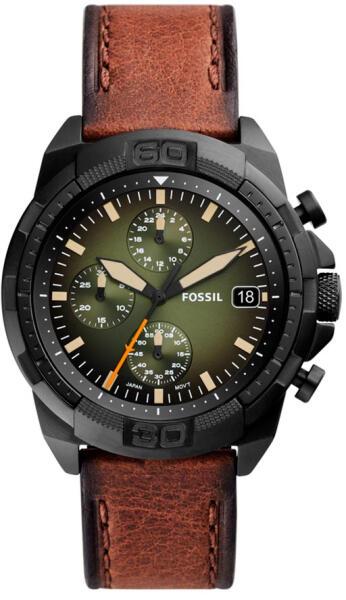Buy Shop Fossil Bronson Chronograph Black Dial Brown Leather Strap Watch for Men - FS5856 USA Online