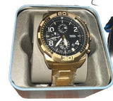 Buy Shop Fossil Bronson Chronograph Black Dial Gold Steel Strap Watch for Men - FS5877 USA Online