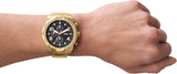 Buy Shop Fossil Bronson Chronograph Black Dial Gold Steel Strap Watch for Men - FS5877 USA Online