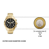 Buy Shop Fossil Bronson Chronograph Black Dial Gold Steel Strap Watch for Men - FS5877 USA Online