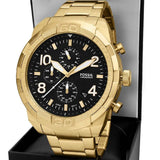 Buy Shop Fossil Bronson Chronograph Black Dial Gold Steel Strap Watch for Men - FS5877 USA Online