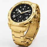 Buy Shop Fossil Bronson Chronograph Black Dial Gold Steel Strap Watch for Men - FS5877 USA Online