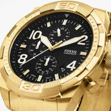 Buy Shop Fossil Bronson Chronograph Black Dial Gold Steel Strap Watch for Men - FS5877 USA Online