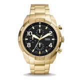 Buy Shop Fossil Bronson Chronograph Black Dial Gold Steel Strap Watch for Men - FS5877 USA Online