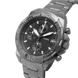 Buy Shop Fossil Bronson Chronograph Black Dial Grey Steel Strap Watch for Men - FS5852 USA Online