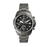 Buy Shop Fossil Bronson Chronograph Black Dial Grey Steel Strap Watch for Men - FS5852 USA Online