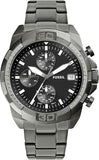 Buy Shop Fossil Bronson Chronograph Black Dial Grey Steel Strap Watch for Men - FS5852 USA Online