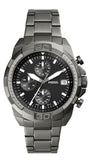 Buy Shop Fossil Bronson Chronograph Black Dial Grey Steel Strap Watch for Men - FS5852 USA Online