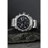 Buy Shop Fossil Bronson Chronograph Black Dial Silver Steel Strap Watch for Men - FS5710 USA Online