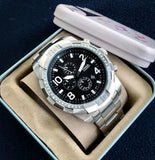 Buy Shop Fossil Bronson Chronograph Black Dial Silver Steel Strap Watch for Men - FS5710 USA Online