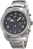 Buy Shop Fossil Bronson Chronograph Black Dial Silver Steel Strap Watch for Men - FS5710 USA Online