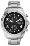 Buy Shop Fossil Bronson Chronograph Black Dial Silver Steel Strap Watch for Men - FS5710 USA Online