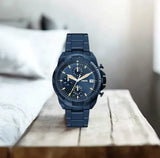 Buy Shop Fossil Bronson Chronograph Blue Dial Blue Steel Strap Watch for Men - FS5916 USA Online