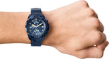 Buy Shop Fossil Bronson Chronograph Blue Dial Blue Steel Strap Watch for Men - FS5916 USA Online