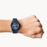 Buy Shop Fossil Bronson Chronograph Blue Dial Blue Steel Strap Watch for Men - FS5916 USA Online