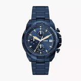 Buy Shop Fossil Bronson Chronograph Blue Dial Blue Steel Strap Watch for Men - FS5916 USA Online