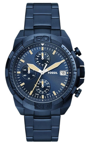 Buy Shop Fossil Bronson Chronograph Blue Dial Blue Steel Strap Watch for Men - FS5916 USA Online