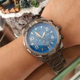 Buy Shop Fossil Bronson Chronograph Blue Dial Grey Steel Strap Watch for Men - FS5711 USA Online