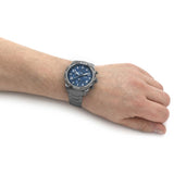 Buy Shop Fossil Bronson Chronograph Blue Dial Grey Steel Strap Watch for Men - FS5711 USA Online