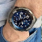 Buy Shop Fossil Bronson Chronograph Blue Dial Grey Steel Strap Watch for Men - FS5711 USA Online