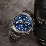 Buy Shop Fossil Bronson Chronograph Blue Dial Grey Steel Strap Watch for Men - FS5711 USA Online