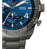 Buy Shop Fossil Bronson Chronograph Blue Dial Grey Steel Strap Watch for Men - FS5711 USA Online