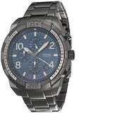 Buy Shop Fossil Bronson Chronograph Blue Dial Grey Steel Strap Watch for Men - FS5711 USA Online