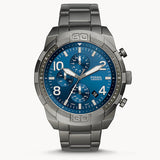 Buy Shop Fossil Bronson Chronograph Blue Dial Grey Steel Strap Watch for Men - FS5711 USA Online