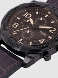 Buy Shop Fossil Bronson Chronograph Brown Dial Brown Leather Strap Watch for Men - FS5713 USA Online