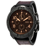 Buy Shop Fossil Bronson Chronograph Brown Dial Brown Leather Strap Watch for Men - FS5713 USA Online