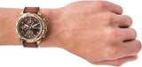 Buy Shop Fossil Bronson Chronograph Brown Dial Brown Leather Strap Watch for Men - FS5857 USA Online