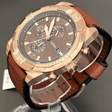 Buy Shop Fossil Bronson Chronograph Brown Dial Brown Leather Strap Watch for Men - FS5857 USA Online
