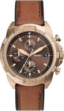 Buy Shop Fossil Bronson Chronograph Brown Dial Brown Leather Strap Watch for Men - FS5857 USA Online