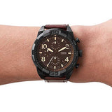 Buy Shop Fossil Bronson Chronograph Brown Dial Brown Leather Strap Watch for Men - FS5875 USA Online