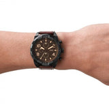 Buy Shop Fossil Bronson Chronograph Brown Dial Brown Leather Strap Watch for Men - FS5875 USA Online