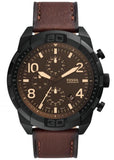 Buy Shop Fossil Bronson Chronograph Brown Dial Brown Leather Strap Watch for Men - FS5875 USA Online
