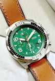 Buy Shop Fossil Bronson Chronograph Green Dial Brown Leather Strap Watch for Men - FS5738 USA Online
