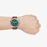 Buy Shop Fossil Bronson Chronograph Green Dial Brown Leather Strap Watch for Men - FS5738 USA Online