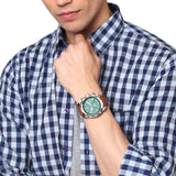 Buy Shop Fossil Bronson Chronograph Green Dial Brown Leather Strap Watch for Men - FS5738 USA Online